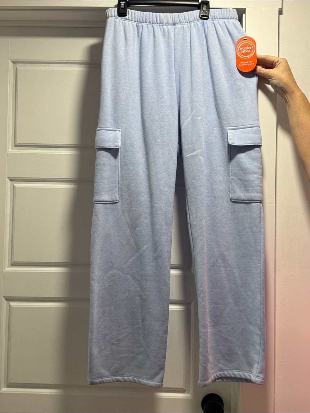 wonder nation Light Blue Men's Cargo Sweatpants with Side Pockets
